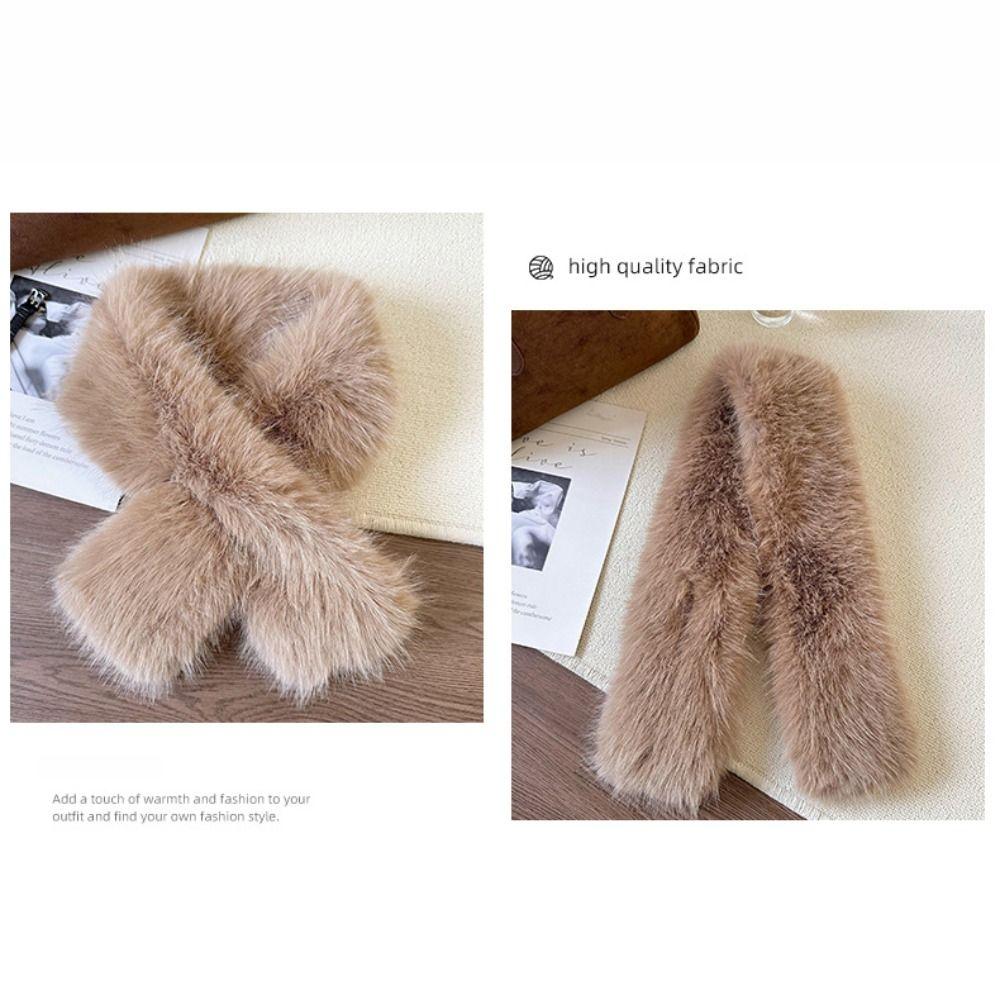 Warm Imitation Fur Rabbit Scarf Thickened Cross Neck Scarf Kawaii Cross Scarf Women Girl