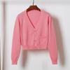 2022 Women's Slim-Fit Long-Sleeve Knit Cardigan Sweater - Spring/Autumn Fashion