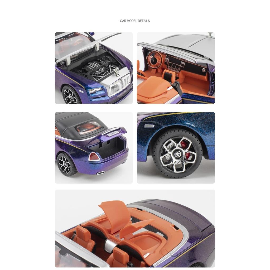 1/24 Rolls Royce Dawn Spofec литые игрушечные машинки и игрушечные машинки модель автомобиля звук и свет инерционные машинки игрушки для детей подарки