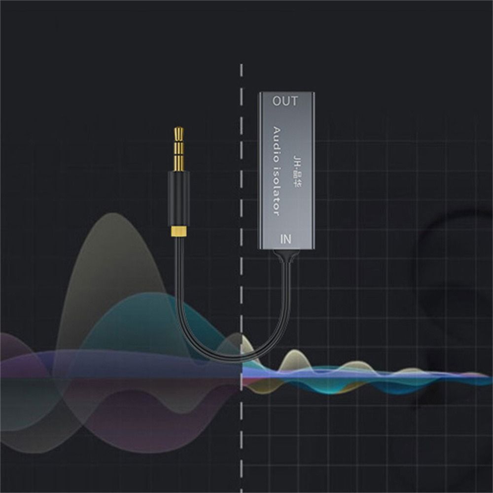 Черный аудиоизолятор 3,5 мм Aux Ground Loop Стабильный шум Устранение автомобильной стереосистемы