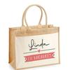 Sac De Plage - PLANETEE - Jute Avec Poche Linda En Vacances - Coton Imprimé En France - Grande Contenance - Éco-responsable