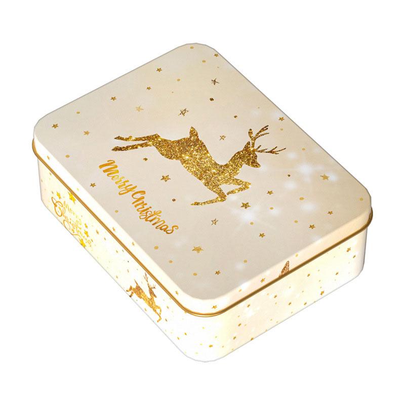 1PC Tin Box Square Candy Box Storage Box Tinplate Box Gift Box Christmas Cookie Box Empty