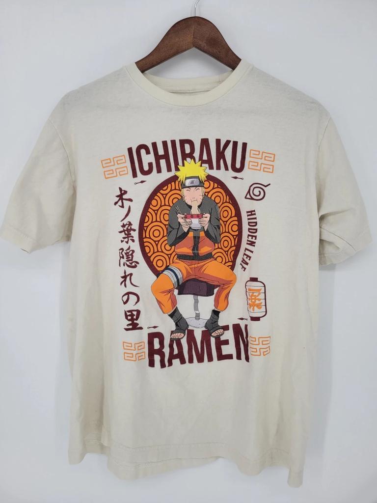 Naruto Ichiraku Ramen Men’s T-Shirt Sz L Anime Y2K Goth Gift