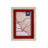 Cadre photo - Lot de 6 - Rectangulaire - Rouge - Verre et Bois marron