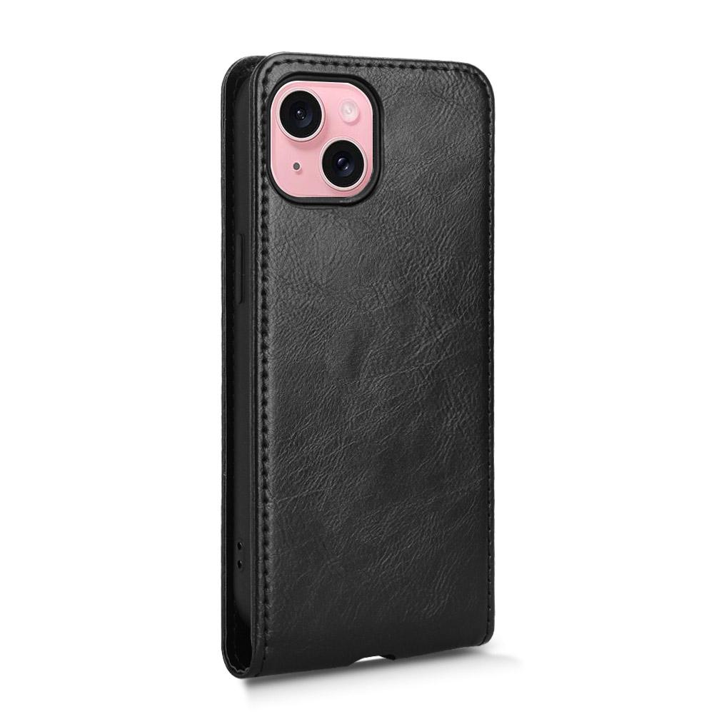 Чехол для iPhone 15 с отделением для карт, магнитный вертикальный откидной кожаный чехол для телефона