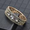 Gray Rhinestone Bangle for Women Side Open