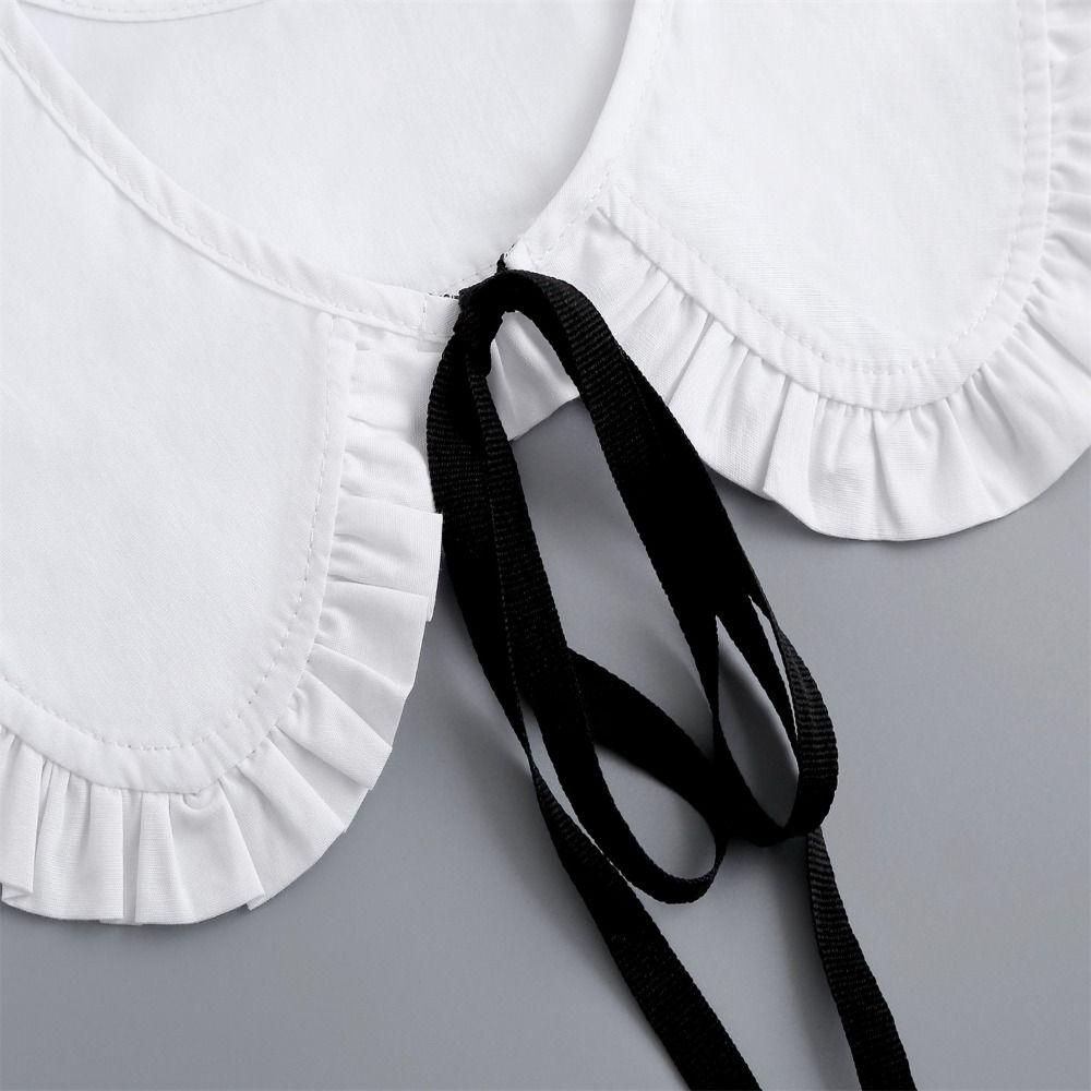 Petal False Collar Lace Up Detachable Shirt Vintage Lapel Fake Collar
