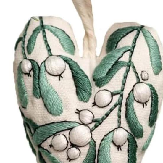 Набор для вышивания рождественского украшения, подвеска ручной работы в форме сердца, DIY украшение для подвешивания на елку, праздничная атмосфера вечеринки