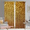 2pcs- Christmas golden sequin Christmas print curtains, pole bag curtains, home decoration, room decoration, 30*65 inches