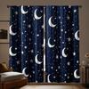 2 шт. штор с принтом луны и звезд, подходят для украшения спальни, гостиной, кухни, домашнего декора, украшения окон