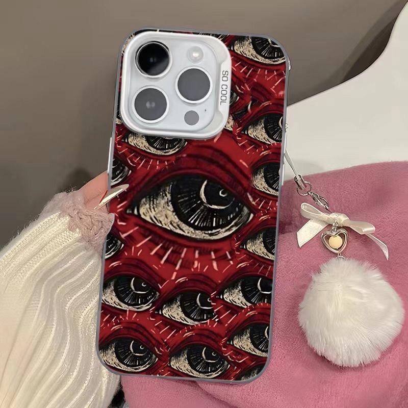 Мягкий чехол для телефона с жутким рисунком красных глаз для iPhone 16 15 14 12 11 13 Pro Max 14Plus 12 13 Mini 7 8 Plus X XS Max XR, задняя крышка