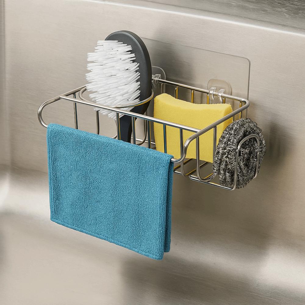 Stainless Steel Sponge Drainer Rack Hollowed Sponge Stand Sink Sponge Holder  Bathroom