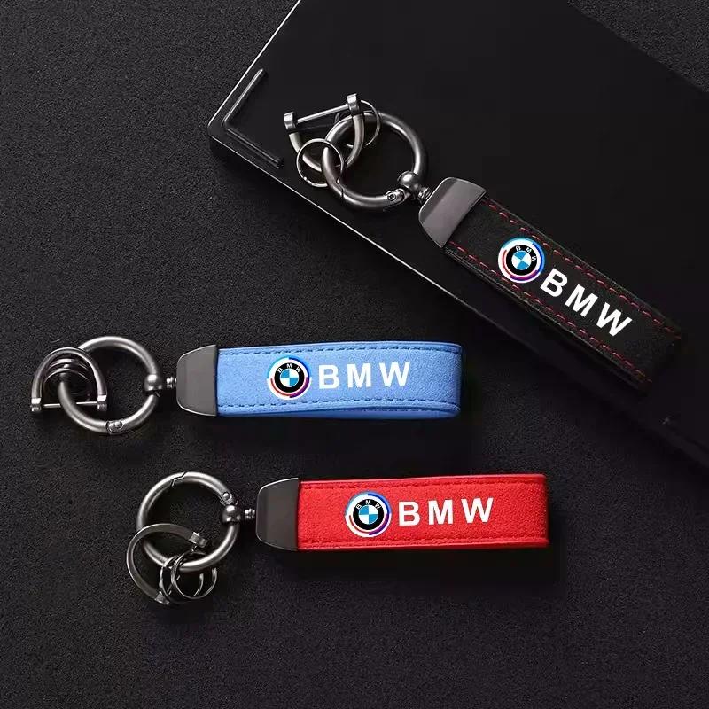 BAGF7 Car Sticker Hot For BMW Leather Keychain Car Emblem Keyring Key Holder For BMW 50th F30 F10 E90 F20 E46 E60 E70 E39 E36 E87 E92