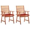 Day and Night - Day and Night Garden Dining Chairs and Cushions 2 Pcs Solid Acacia Wood