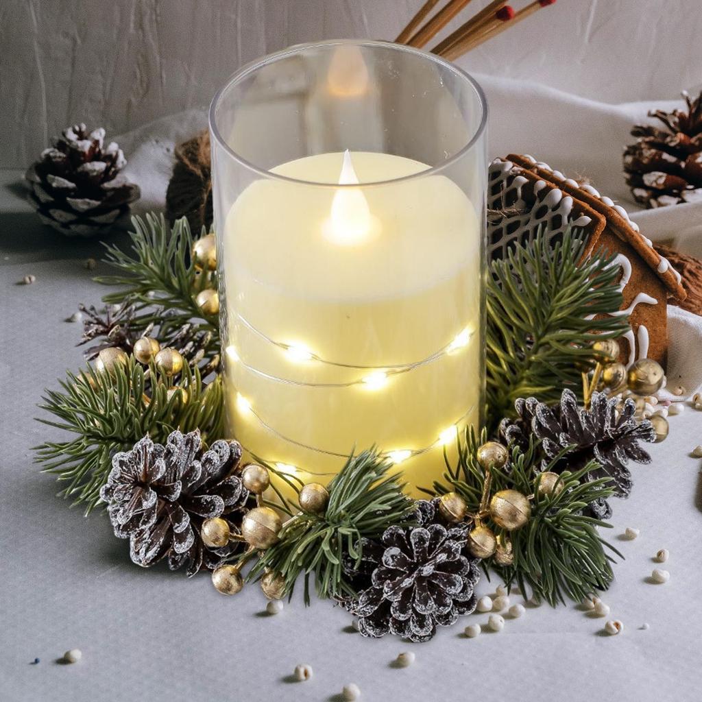 Рождественские венки со свечами и кольцами для украшения дома, свадьбы, рождественского праздничного стола