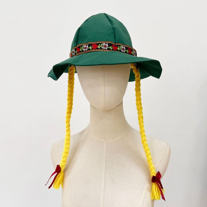 Oktoberfest Braided Hat White Womens Headpiece Halloween Cosplay Costume Accessory
