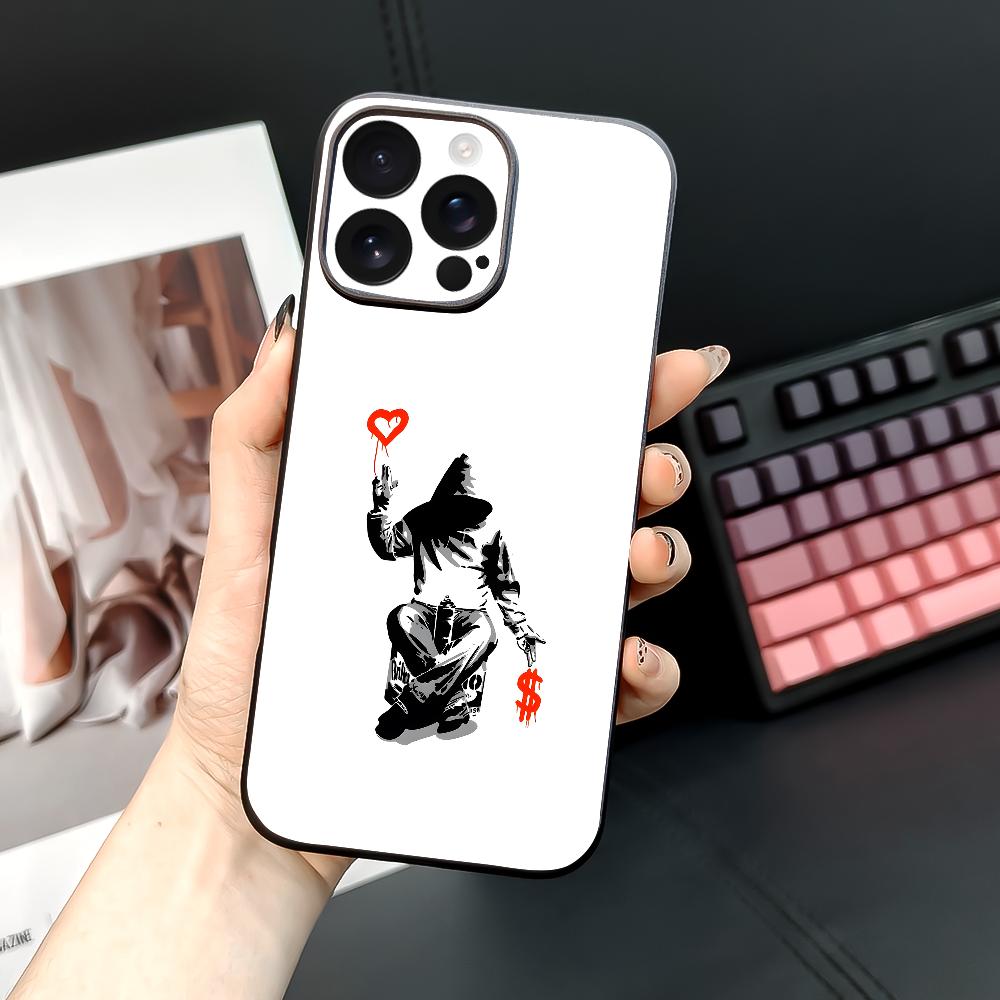 Чехол для телефона от граффити-художника B-Banksy для iPhone 16 15 14 13 12 11 PRO MAX PLUS Mini из ТПУ, мягкий, приятный для кожи
