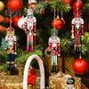 Nutcracker Soldier Pendant Wooden Nutcracker Hanging Ornament Painted Festive Decoration for Christmas Tree New Year Gifts Party Decor