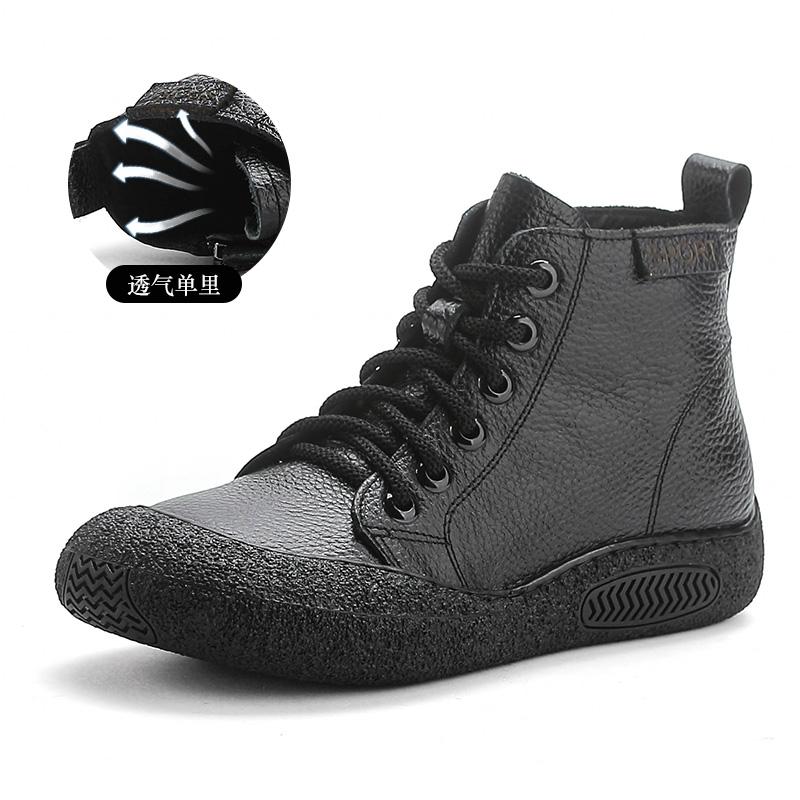 Высококачественные женские ботинки из натуральной кожи женские водонепроницаемые ботинки модные женские ботинки на шнуровке на платформе коричневые ботинки