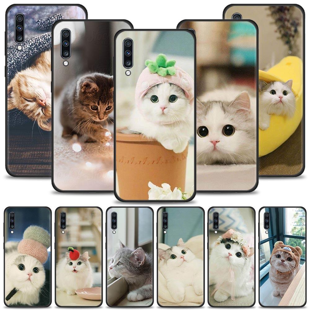 Силиконовый чехол для телефона Samsung Galaxy A50 A70 A10 A20e A30 A40 A20s A10s A10e A80 A90 A60 A30s, чехол с милым котом и котенком