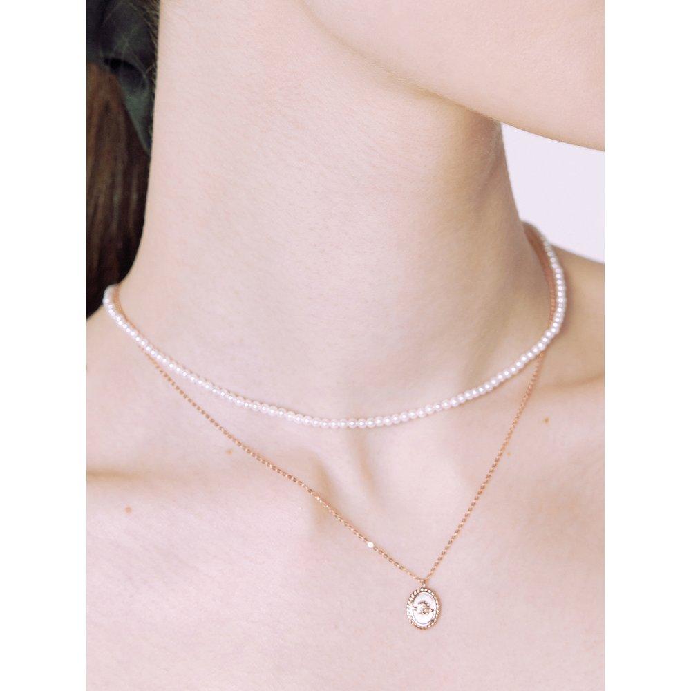 [Rosemont] Silver Pearl (2.5mm) Necklace Labelle Re0003