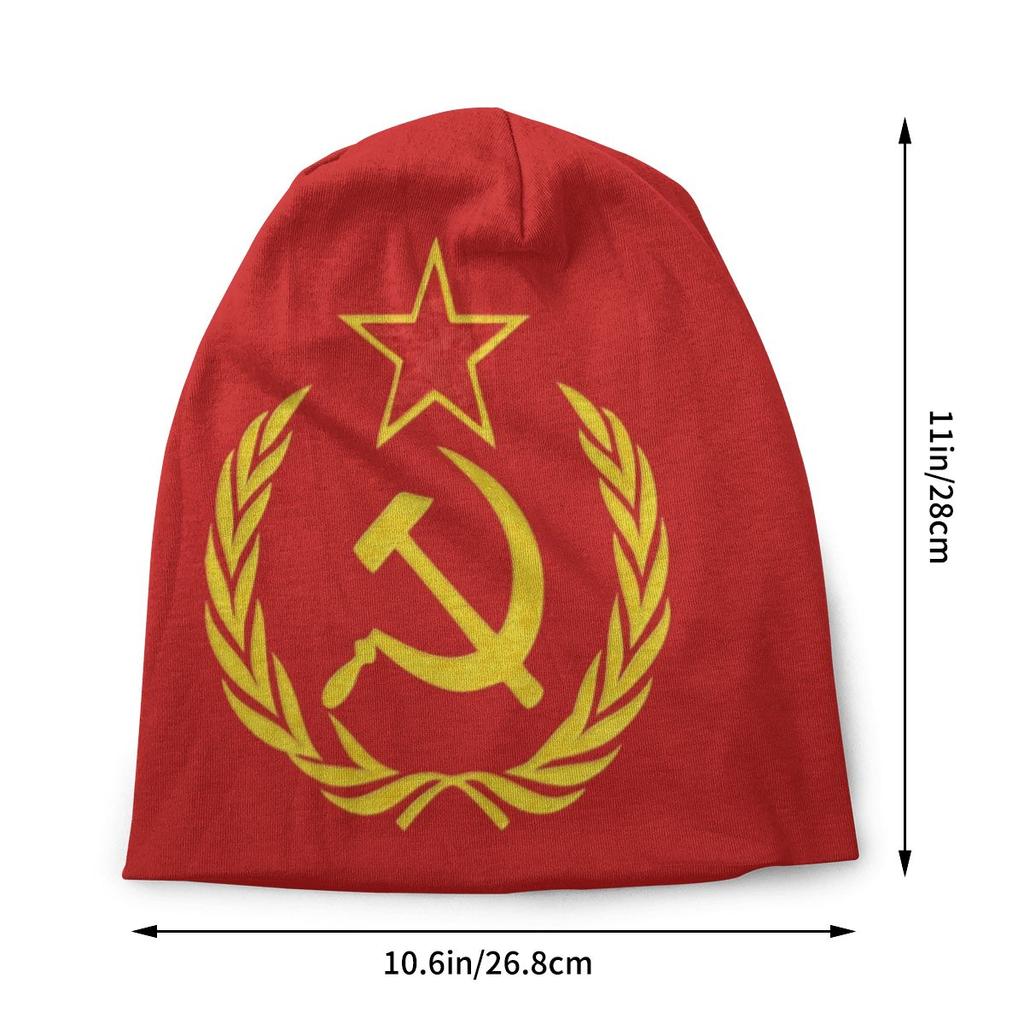 СССР Молот Серп Зимняя Теплая Шапочка Homme с напуском Шапка-бини CCCP Русский Советский Флаг Лыжные Черепа Шапочки Кепка для Женщин Унисекс