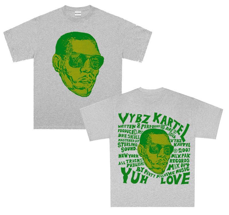 Rapper Vybz Kartel Tour 2025 New Album T Shirts Men's Hip Hop Oversized Short Sleeve T Shirt Fashion High Quality Cotton T-shirt