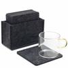 TOSSOW Coasters, Absorbent Felt Coasters, Square, Insulated Pads, with Storage Case, Set of 8