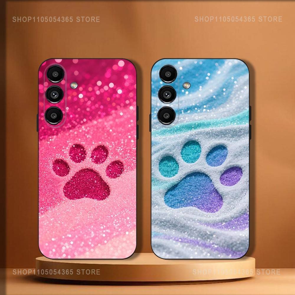 Art Puppy Paw Phone Case For Samsung Galaxy A20,A21s,A22,A31,A32,A52,A53,A72,73,A80 Soft Black Cover
