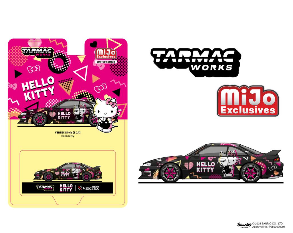Гудронированные работы 1:64 Вершина Nissan Silvia (S14) Sanrio T64G-018-HK  Сплав Премиум Литая Модель Транспортного Средства Игрушка Коллекционная Дисплей