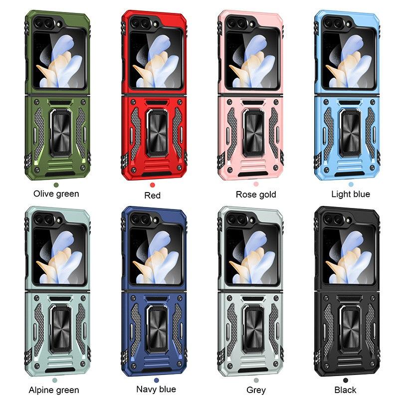 Lens Protection Ring Rotating Stand Phone Folding Armor Case for Samsung Galaxy Z Flip 7 FE / Flip 6 / Flip 5 Shockproof Cover