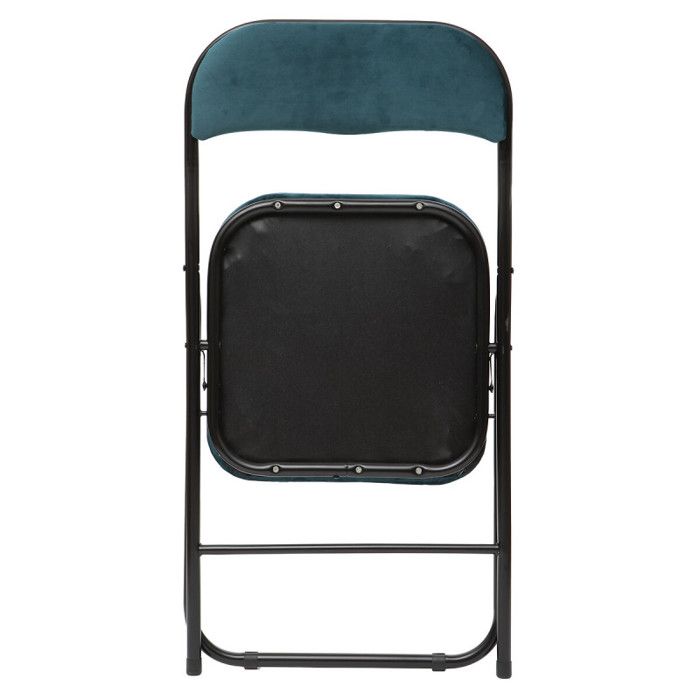 Chaise pliante en velours "Easy" Atmosphera - Bleu