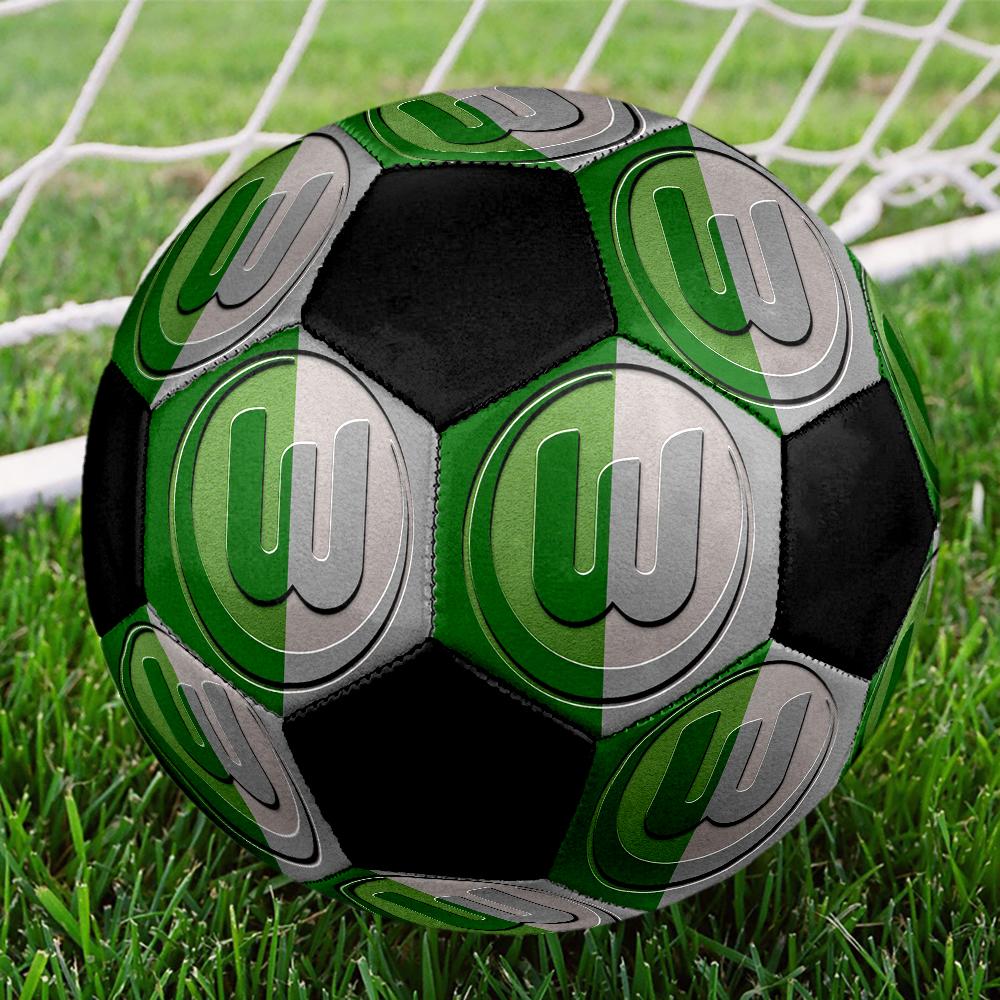 VfL Wolfsburg Indoor Soccer Ball Colorful Machine Stitched PVC Size 5 Team Training Competition Ready Durable High-Bounce Cool Sports Gift