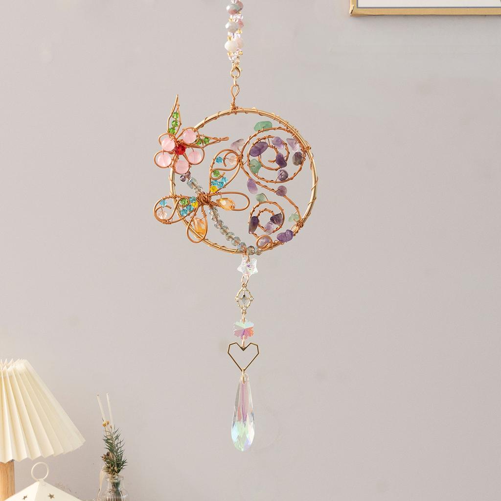 Crystal Wind Chime Suncatcher Bedroom Balcony Patio Sun Moon Prism Pendant Good Home Hanging Prisma Garden Art Decorations