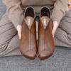 Женские кожаные ботинки в винтажном стиле, плоские ботинки из мягкой коровьей кожи, женские ботинки с молнией спереди, ботильоны zapatos mujer, женские ботинки