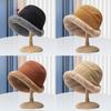 Autumn and Winter Lamb Wool Fisherman Hat for Women Casual and Fashionable Thickened Plush Curling Hat Large Brim Warm Ear Basin Hat for Men