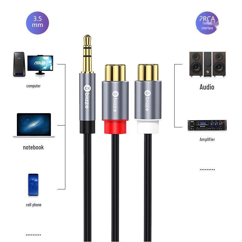 Biaz 3,5 мм штекер на двойной RCA гнездо стерео аудио кабель
