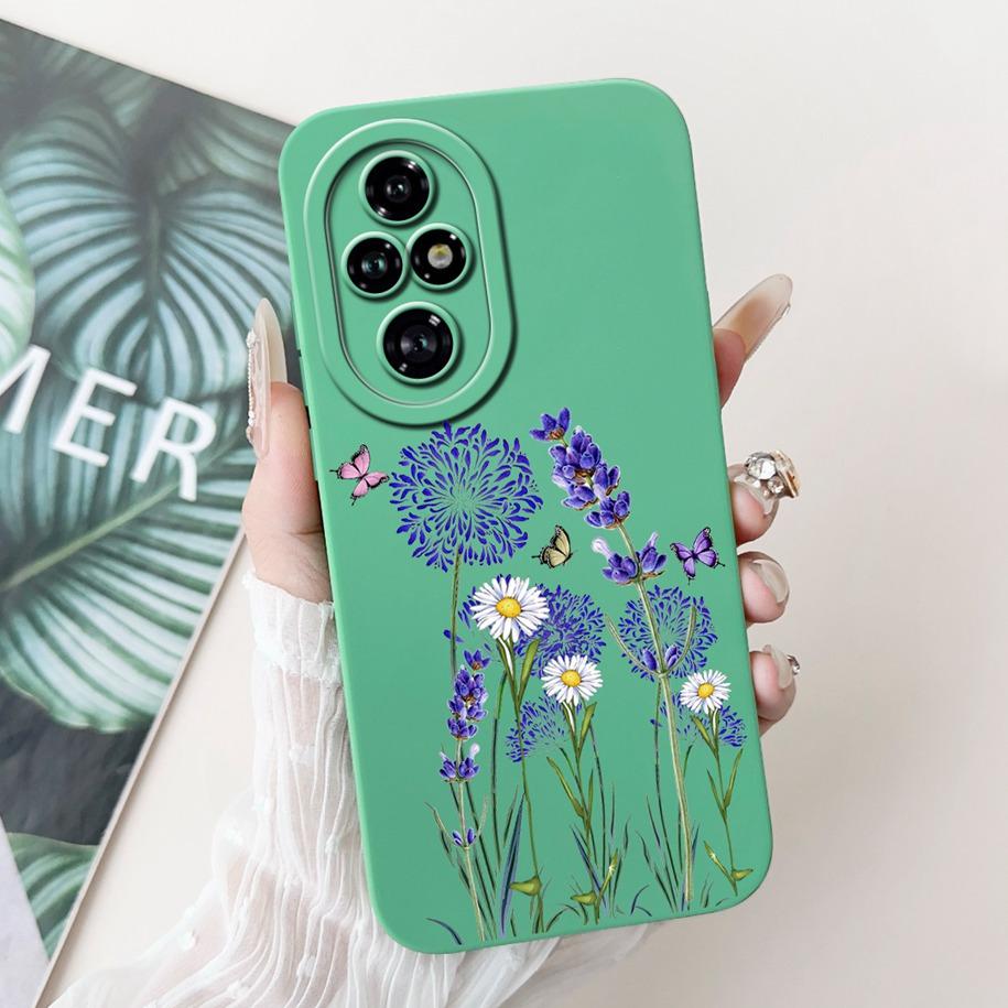 Чехол для Honor 200 Pro ELP-AN00 Чехол для телефона Популярный Цветок Авокадо Мягкий Силикон Матовый Fundas Для Honor 200Pro Защитный Бампер