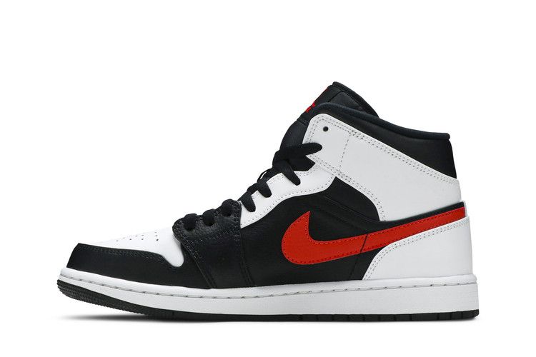 Jordan 1 Mid Black Chile Red White