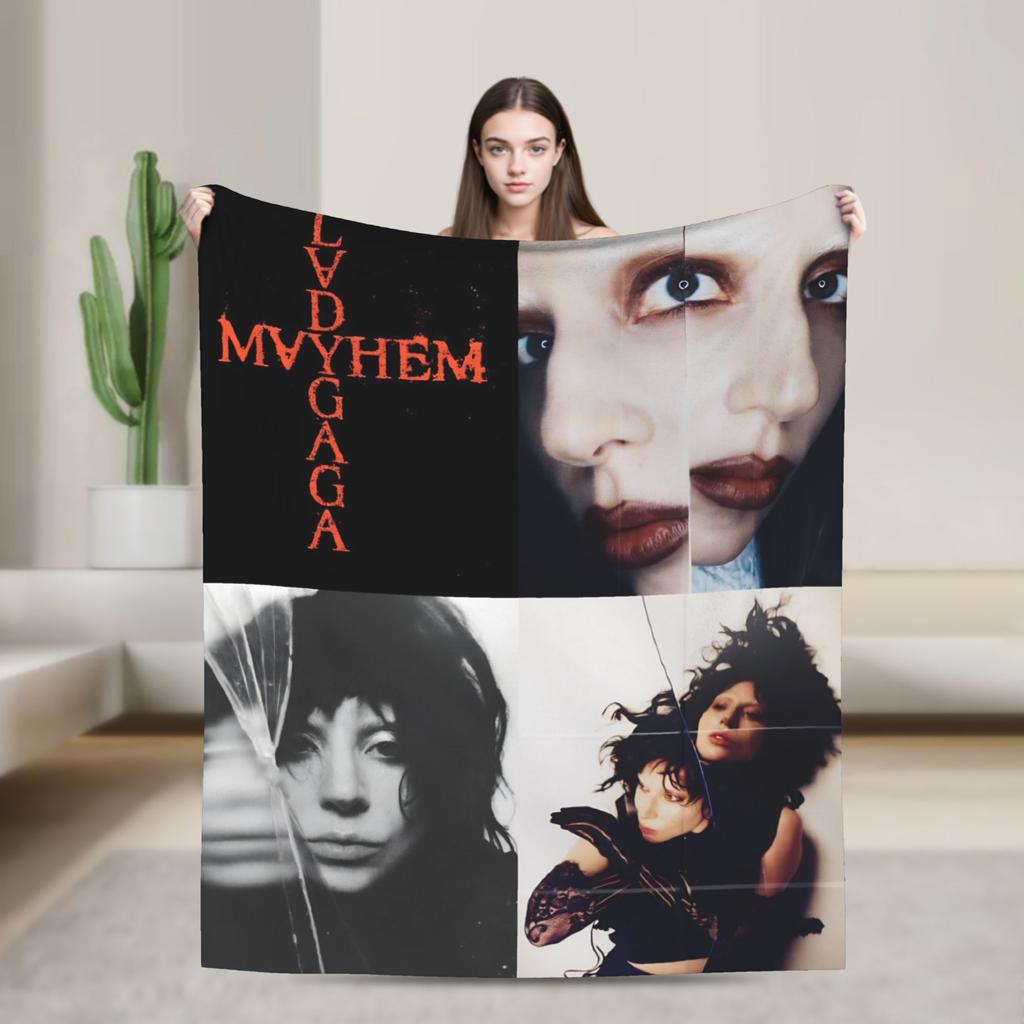 Lady Gaga Mayhem 2025 Album Blanket Super Soft Plush Bedding Throws For Couch Chair Travel Flannel Bedspread Bed Cover