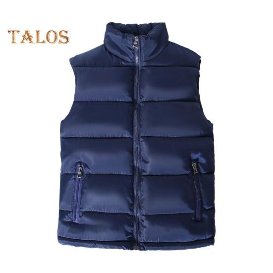 Мужской жилет с воротником-стойкой, безрукавка, пальто с карманами, застежка-молния, теплый, удобный пуховый жилет