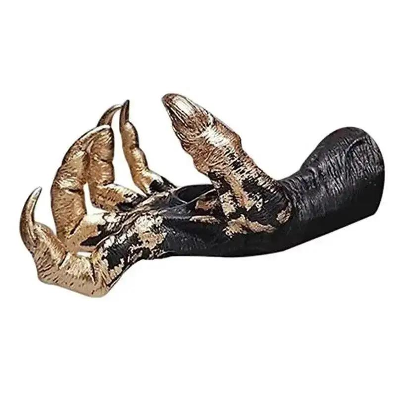 1 шт. Хэллоуин Украшение Подставка-вешалка для украшений Рука ведьмы Настенная статуэтка из смолы Ретро Эстетическое искусство Скульптура