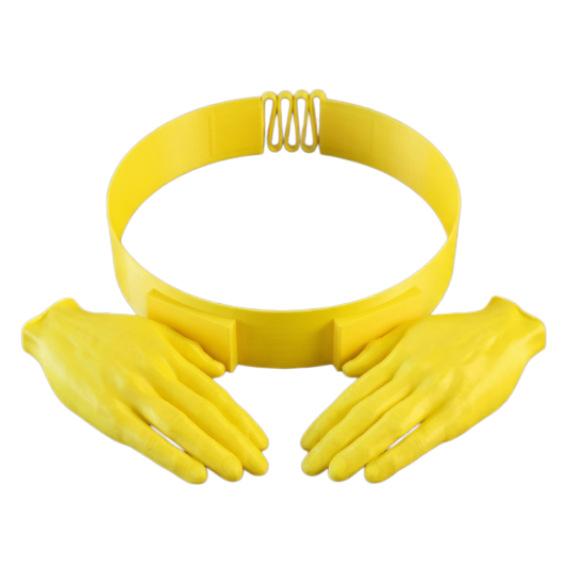2026 Yellow Two Plam Hands-Free Sun Visor Headband Summer Caps Outdoor 3D Printed Plastic Creative Sun Hat Party Decoration Hat