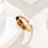Maillard Кольцо с камнем Тигровый глаз, открытое, регулируемое, женское, нишевое, высокое качество, в стиле Ins, простое кольцо, ювелирное изделие из титановой стали