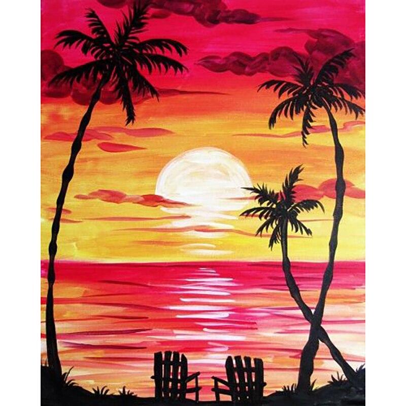 Новый 5D DIY алмазная живопись закат дерево Алмазная вышивка пейзаж вышивка крестом полная круглая дрель ремесла домашний декор подарок