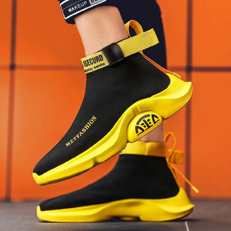 Новая спортивная обувь с сеткой для мальчиков, летние дышащие носки, мужская обувь с высоким берцем