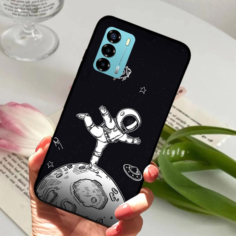 Чехол для ZTE Blade V40 Vita 8045 6.75" Животный Мультяшный Мягкий Силикон Funda для ZTE Blade V40 Vita Чехол для Телефона V40Vita Черный Coque
