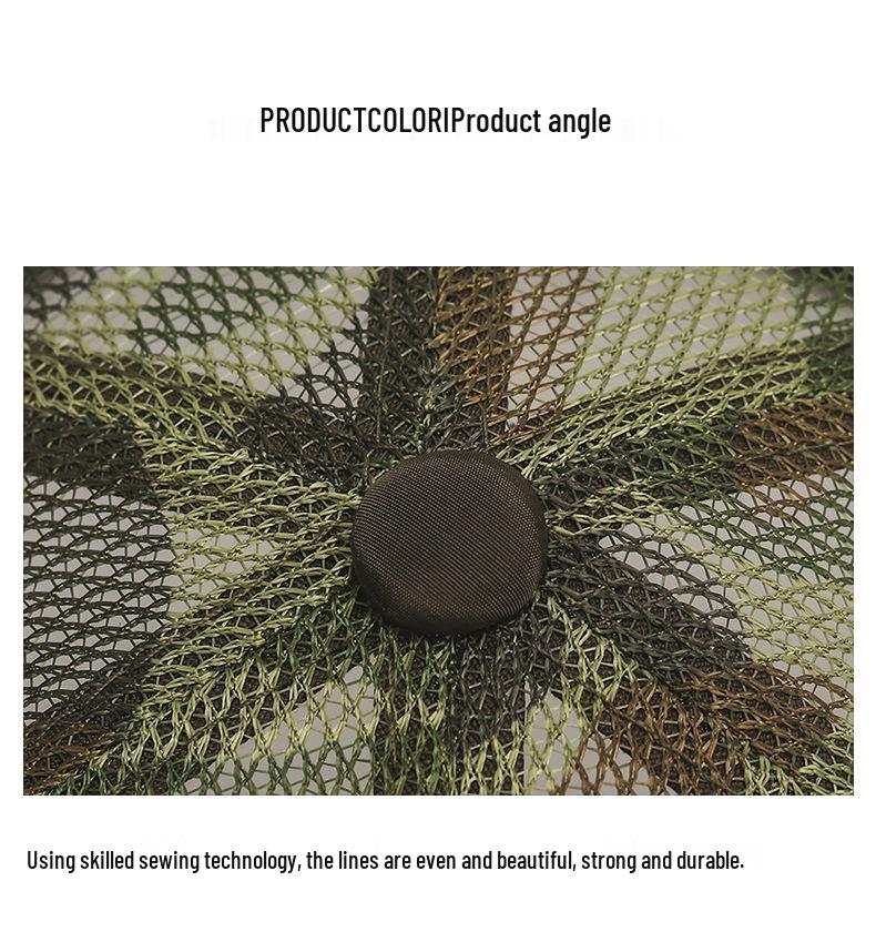 Летняя шляпа с дышащей сеткой и защитой от солнца для мужчин и женщин - Кепка для рыбалки на открытом воздухе с полым козырьком и кожаной этикеткой