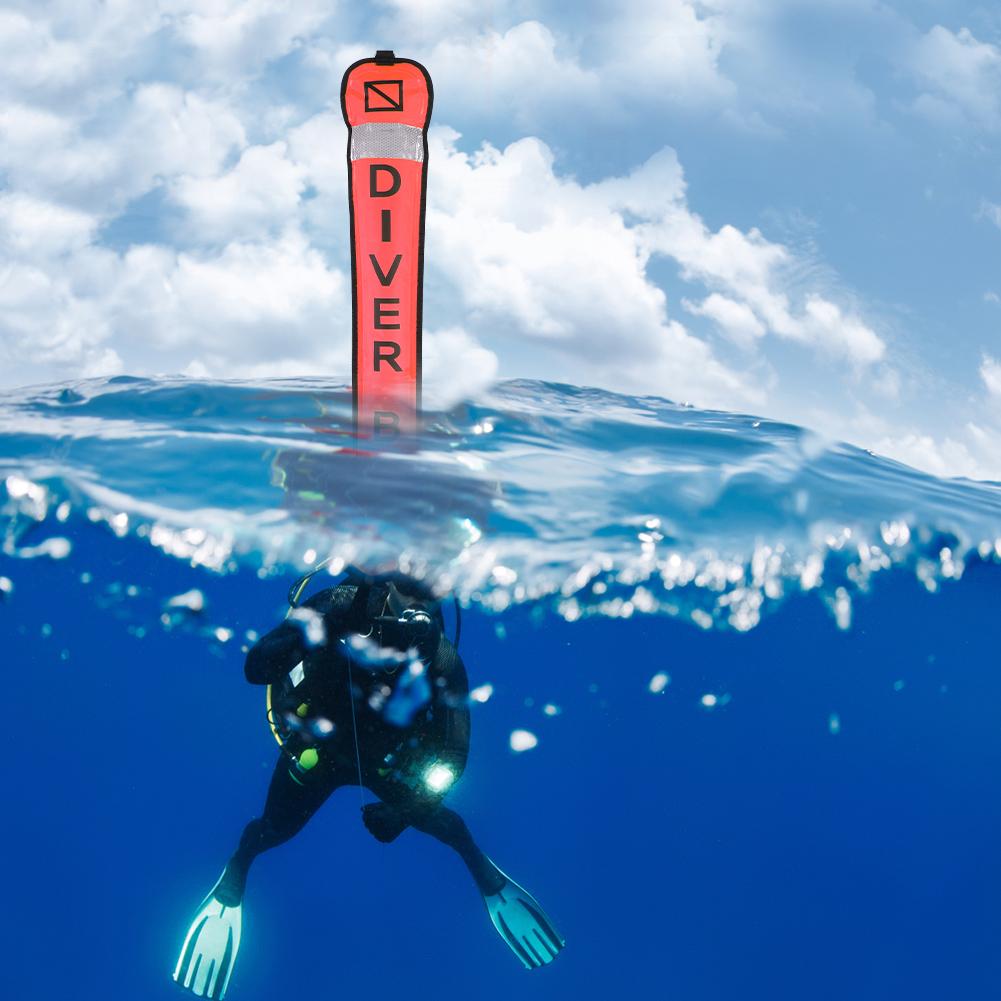 Надувной буй-маркер для дайвинга SMB, сигнальный буй для поверхности, аксессуар(Флуоресцентный оранжевый, 1,2 м)