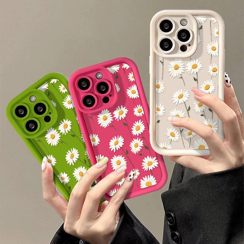 Силиконовый чехол для телефона Daisy Flower для iPhone 13, чехол для iPhone 14, 15, 11, 12, Pro Max, XR, X, XS, 7, 8, Plus, SE, противоударный чехол, мягкий, Funda